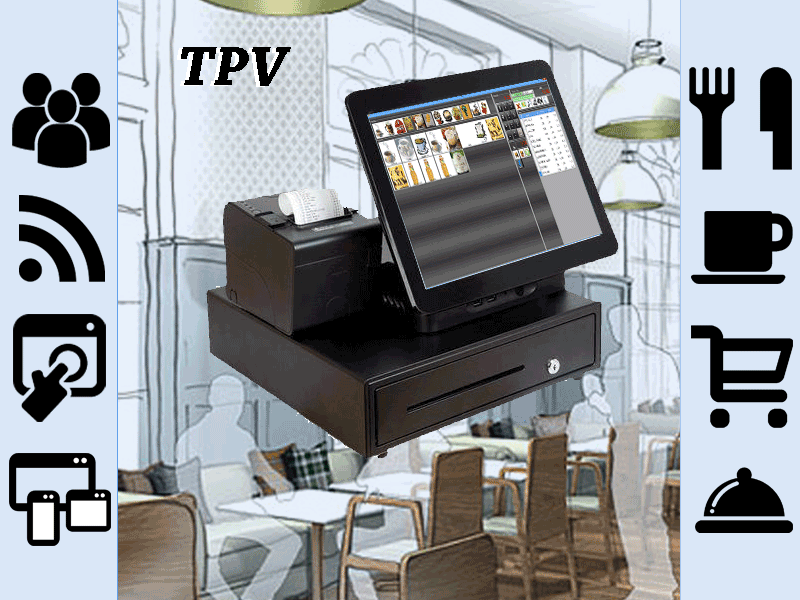 TPVs: <strong>Multi-terminal</strong>, mismo TPV en diferentes terminales/PC. <strong>Multi-Sección</strong>, Diferentes TPVs en el mismo terminal/PC. <strong>Integrado</strong>, El TPV forma parte del sistema de gestión.